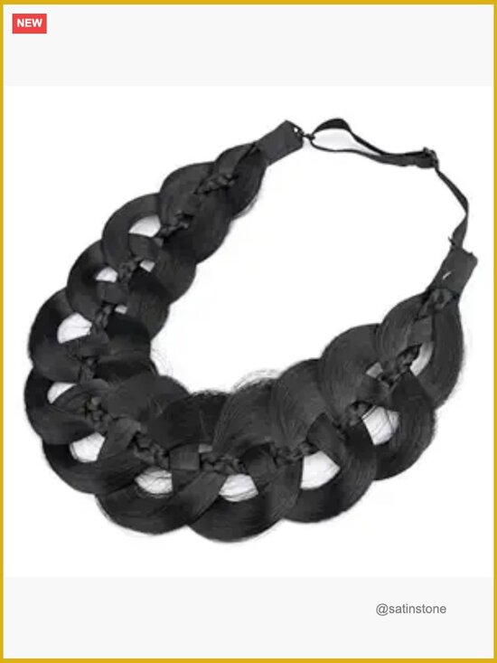 Wide Braided Synthetic Hair Headband Hairpiece for Women - Adjustable main image 4